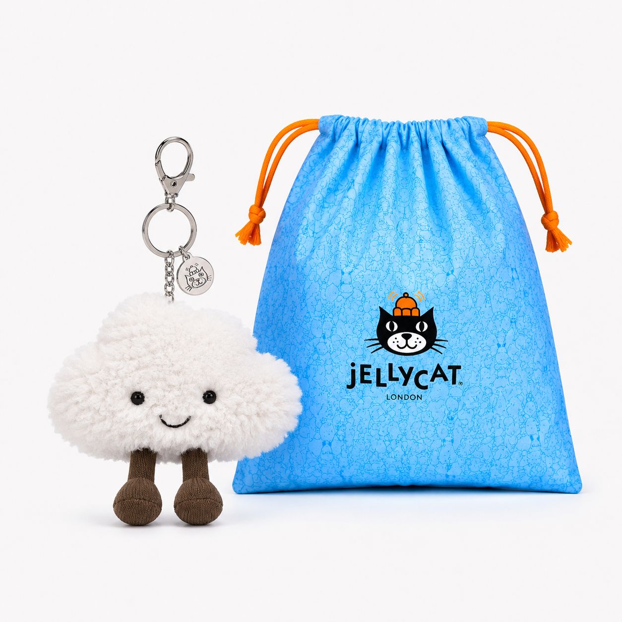 White Cloud Plush Keychain